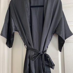 Bridesmaid Black Satin Robe Size Small